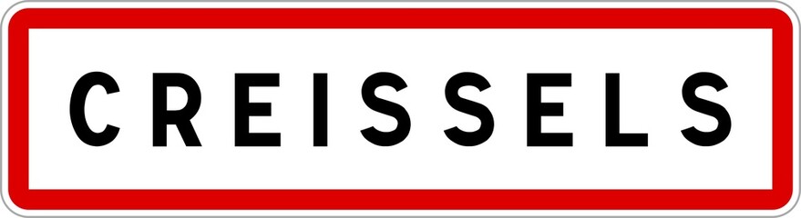 Panneau entrée ville agglomération Creissels / Town entrance sign Creissels