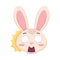 Isolated in shock rabbit cartoon avatar Vector illustration