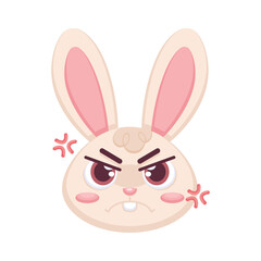 Isolated angry rabbit cartoon avatar Vector illustration