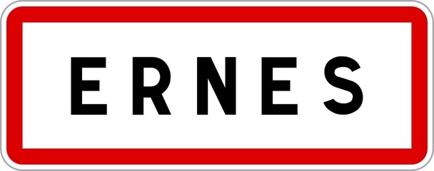 Panneau entrée ville agglomération Ernes / Town entrance sign Ernes