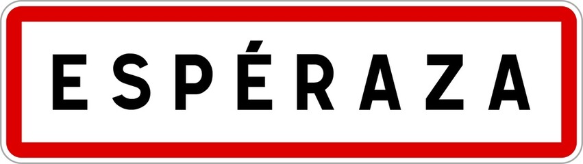 Panneau entrée ville agglomération Espéraza / Town entrance sign Espéraza