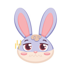 Isolated sic rabbit cartoon avatar Vector illustration