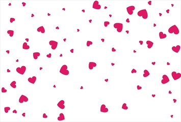 Red heart background. Love confetti background