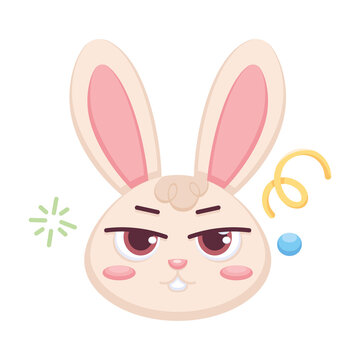 Isolated angry rabbit cartoon avatar Vector illustration