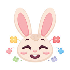 Isolated happy rabbit cartoon avatar Vector illustration