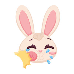 Isolated in shock rabbit cartoon avatar Vector illustration