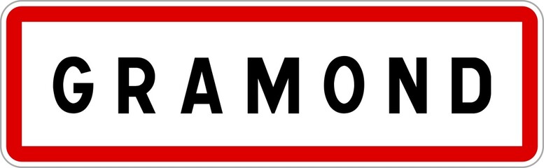 Panneau entrée ville agglomération Gramond / Town entrance sign Gramond