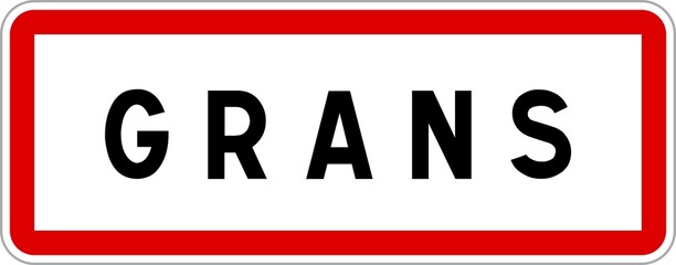 Panneau entrée ville agglomération Grans / Town entrance sign Grans