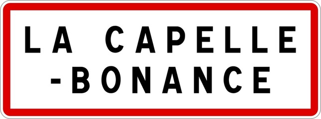 Panneau entrée ville agglomération La Capelle-Bonance / Town entrance sign La Capelle-Bonance