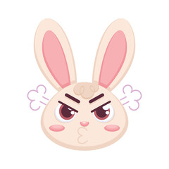 Isolated angry rabbit cartoon avatar Vector illustration