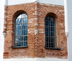 Two windows of the oldest stone Russian church of St. Sophia Cathedral (1045).