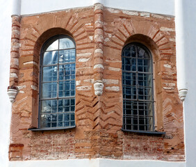 Two windows of the oldest stone Russian church of St. Sophia Cathedral (1045).