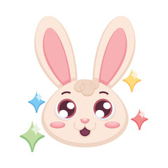 Isolated happy rabbit cartoon avatar Vector illustration