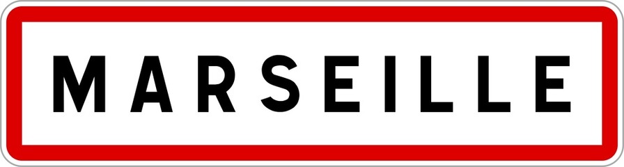 Panneau entrée ville agglomération Marseille / Town entrance sign Marseille