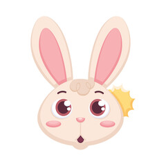Isolated in shock rabbit cartoon avatar Vector illustration