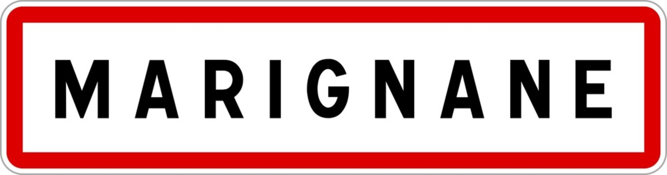 Panneau entr&eacute;e ville agglom&eacute;ration Marignane / Town entrance sign Marignane