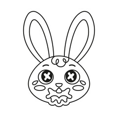 Isolated worried rabbit cartoon avatar Vector illustration