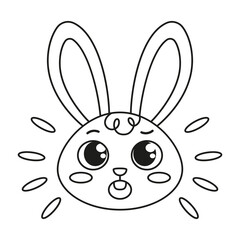 Isolated surprised rabbit cartoon avatar Vector illustration