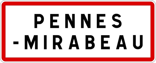 Panneau entrée ville agglomération Pennes-Mirabeau / Town entrance sign Pennes-Mirabeau