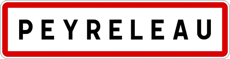 Obraz premium Panneau entrée ville agglomération Peyreleau / Town entrance sign Peyreleau