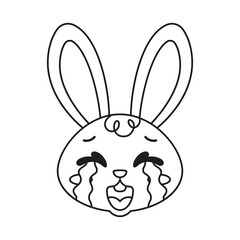 Isolated sad rabbit cartoon avatar Vector illustration