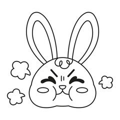 Fototapeta premium Isolated angry rabbit cartoon avatar Vector illustration