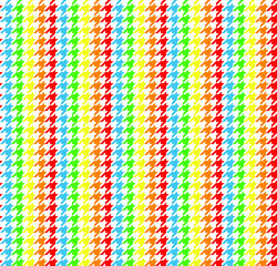 Rainbow color hounds tooth pattern cloth. Hounds tooth fabric background. Textile design pattern. LGBTQ color pattern on white backdrop. Colorful pattern.