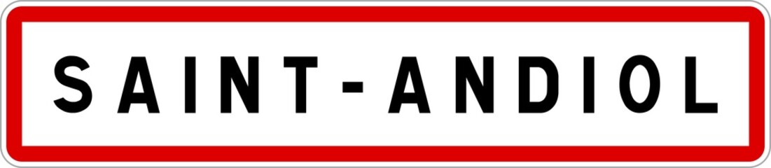 Panneau entr&eacute;e ville agglom&eacute;ration Saint-Andiol / Town entrance sign Saint-Andiol
