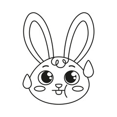 Isolated worried rabbit cartoon avatar Vector illustration