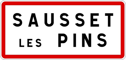 Panneau entrée ville agglomération Sausset-les-Pins / Town entrance sign Sausset-les-Pins