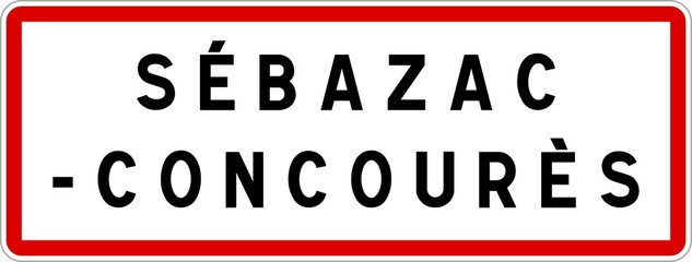 Panneau entrée ville agglomération Sébazac-Concourès / Town entrance sign Sébazac-Concourès