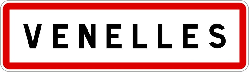 Obraz premium Panneau entrée ville agglomération Venelles / Town entrance sign Venelles