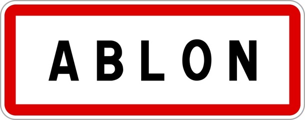 Panneau entrée ville agglomération Ablon / Town entrance sign Ablon