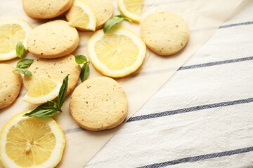 Naklejka na ściany i meble cookies with lemon and basil 
