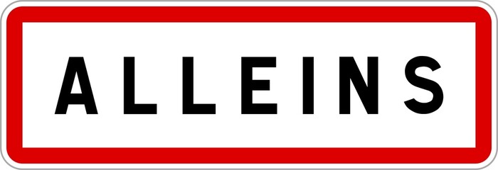 Panneau entrée ville agglomération Alleins / Town entrance sign Alleins