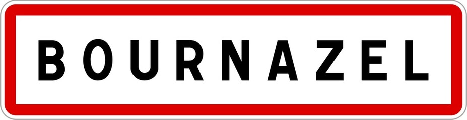 Panneau entrée ville agglomération Bournazel / Town entrance sign Bournazel