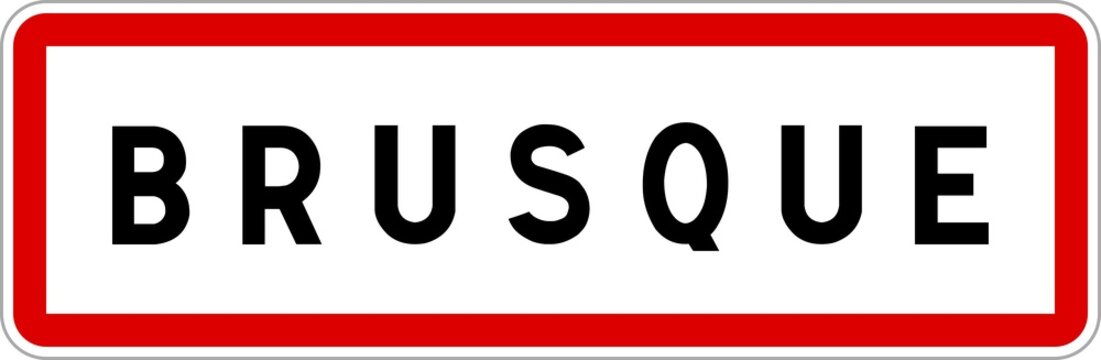 Panneau entr&eacute;e ville agglom&eacute;ration Brusque / Town entrance sign Brusque