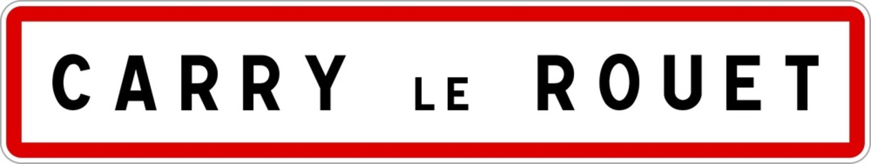 Panneau entrée ville agglomération Carry-le-Rouet / Town entrance sign Carry-le-Rouet - obrazy, fototapety, plakaty