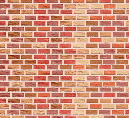 Brick wall in beige color. Concrete. Old shabby background. Vector stock illustration. Cartoon