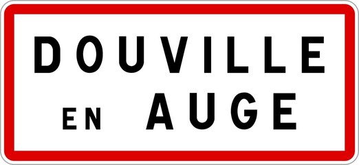 Panneau entrée ville agglomération Douville-en-Auge / Town entrance sign Douville-en-Auge