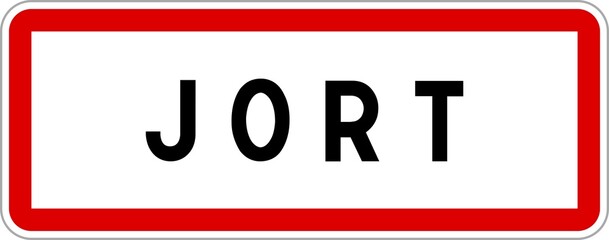 Panneau entrée ville agglomération Jort / Town entrance sign Jort