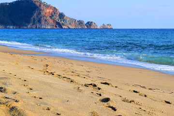 footprints on the beach