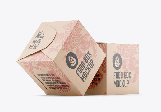 Square Food Box Mockup