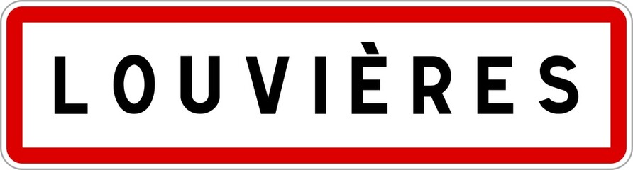 Panneau entrée ville agglomération Louvières / Town entrance sign Louvières