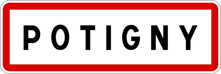 Panneau entrée ville agglomération Potigny / Town entrance sign Potigny