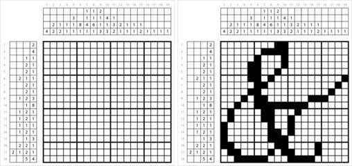 Fototapeta premium Ampersand Icon Nonogram Pixel Art M_2203002
