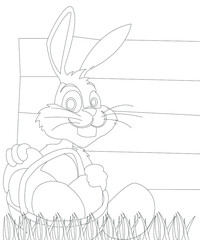 Coloring book page easter for children line art and illustration
