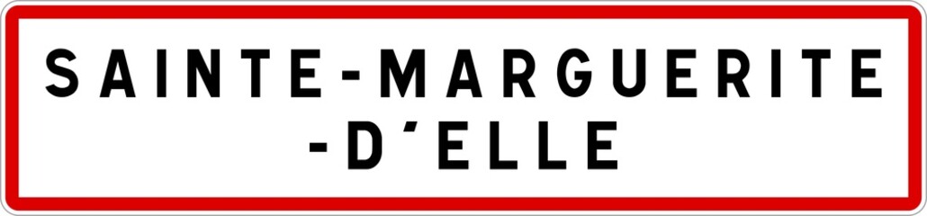 Panneau entrée ville agglomération Sainte-Marguerite-d'Elle / Town entrance sign Sainte-Marguerite-d'Elle