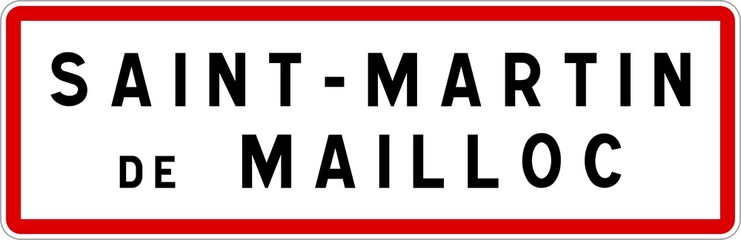 Panneau entrée ville agglomération Saint-Martin-de-Mailloc / Town entrance sign Saint-Martin-de-Mailloc