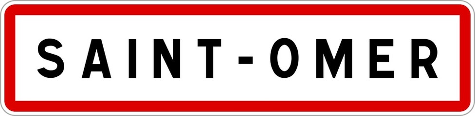 Panneau entr&eacute;e ville agglom&eacute;ration Saint-Omer / Town entrance sign Saint-Omer